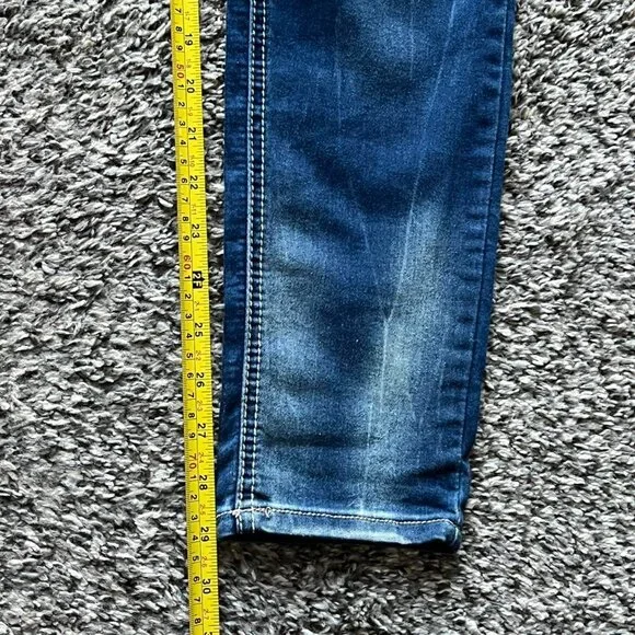 Y2K Hydraulic Bailey Jeans Womens 10 Blue Low Rise Babydoll Embroidered Denim - Picture 7 of 7